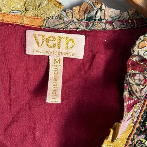 Verb by Pallavi Singhee Anthropologie Beaded Shimmer Mini Dress M - Picture 7 of 10